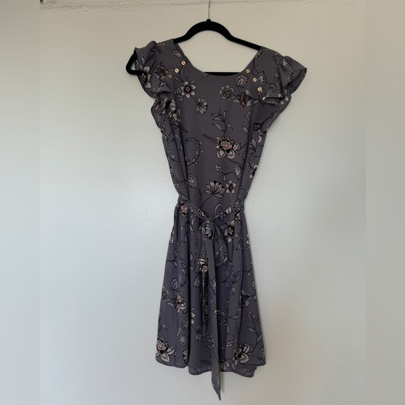 LOFT Purple Floral Dress - Size Small - Picture 1 of 5